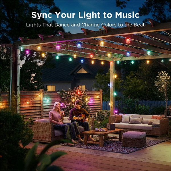 Govee Outdoor Clear Bulb String Lights 15 meter | Wi-Fi +